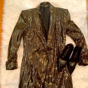 Gold Zara blazer dress.